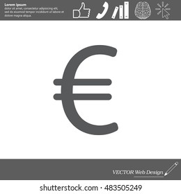 Euro flat icon. Vector illustration.