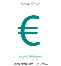 Euro flat icon. Vector illustration.