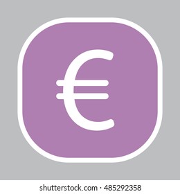 Euro flat icon. Vector illustration.