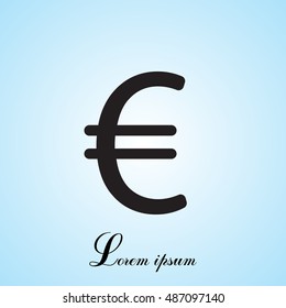 Euro flat icon. Vector illustration.