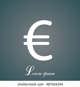 Euro flat icon. Vector illustration.