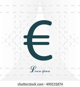 Euro flat icon. Vector illustration.