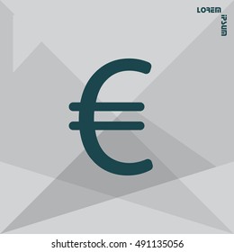 Euro flat icon. Vector illustration.