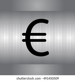 Euro flat icon. Vector illustration.