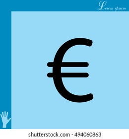 Euro flat icon. Vector illustration.