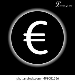 Euro flat icon. Vector illustration.