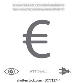 Euro flat icon. Vector illustration.