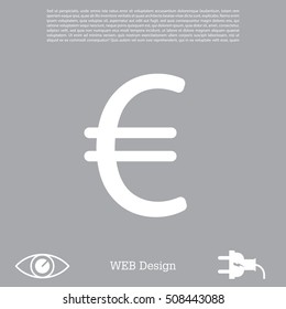 Euro flat icon. Vector illustration.