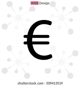 Euro flat icon. Vector illustration.