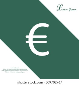 Euro flat icon. Vector illustration.