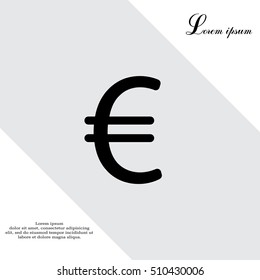 Euro flat icon. Vector illustration.