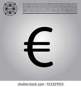 Euro flat icon. Vector illustration.