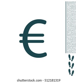 Euro flat icon. Vector illustration.