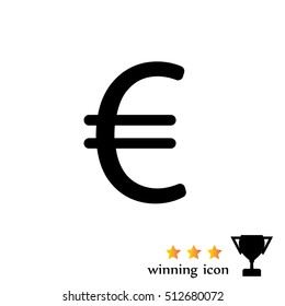 Euro flat icon. Vector illustration.