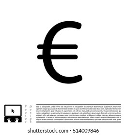 Euro flat icon. Vector illustration.