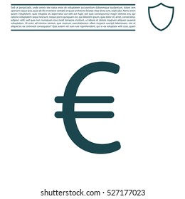 Euro flat icon. Vector illustration.