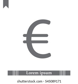 Euro flat icon. Vector illustration.