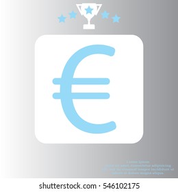Euro flat icon. Vector illustration.