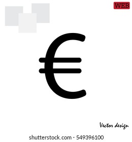 Euro flat icon. Vector illustration.