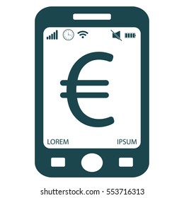 Euro flat icon. Vector illustration.