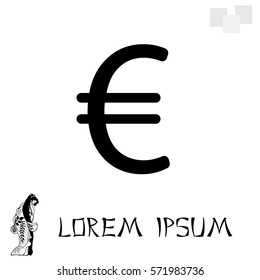 Euro flat icon. Vector illustration.