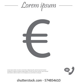 Euro flat icon. Vector illustration.