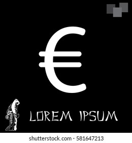 Euro flat icon. Vector illustration.