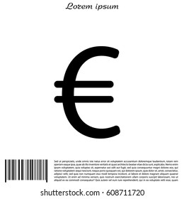 Euro flat icon. Vector illustration.