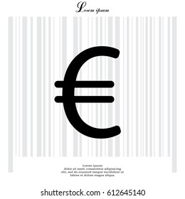 Euro flat icon. Vector illustration.