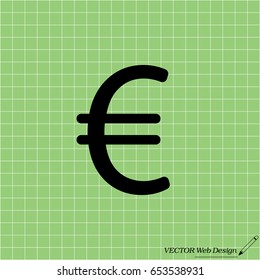 Euro flat icon. Vector illustration.
