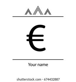 Euro flat icon. Vector illustration.