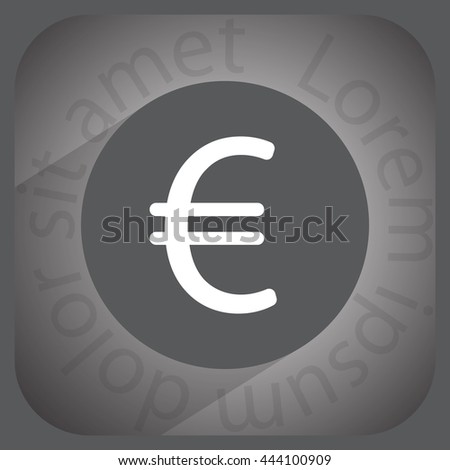 Euro flat icon. Vector illustration.