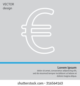 Euro flat line icon. Vector illustration.