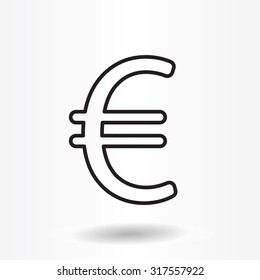 Euro flat line icon. Vector illustration.