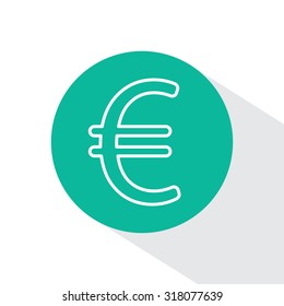 Euro flat line icon. Vector illustration.