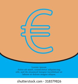 Euro flat line icon. Vector illustration.
