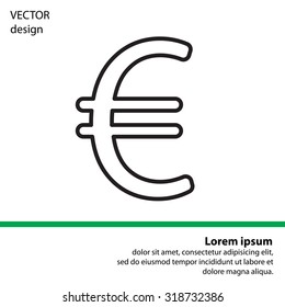 Euro flat line icon. Vector illustration.