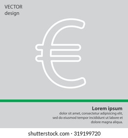 Euro flat line icon. Vector illustration.