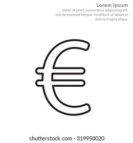 Euro flat line icon. Vector illustration.