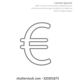 Euro flat line icon. Vector illustration.