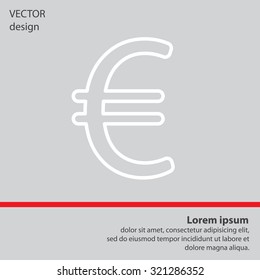 Euro flat line icon. Vector illustration.