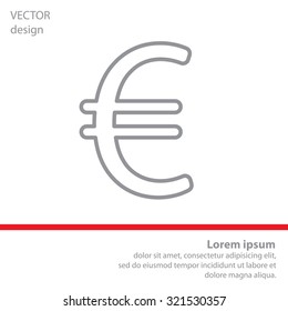 Euro flat line icon. Vector illustration.
