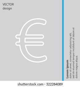 Euro flat line icon. Vector illustration.