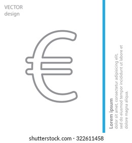 Euro flat line icon. Vector illustration.