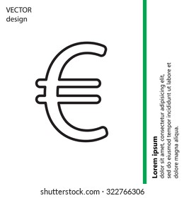 Euro flat line icon. Vector illustration.