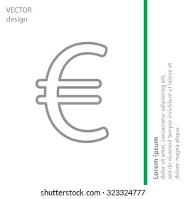 Euro flat line icon. Vector illustration.