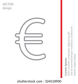 Euro flat line icon. Vector illustration.