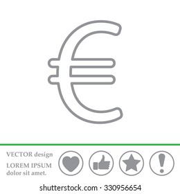 Euro flat line icon. Vector illustration.