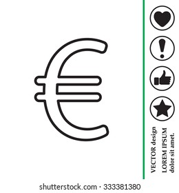 Euro flat line icon. Vector illustration.