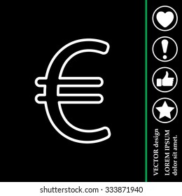 Euro flat line icon. Vector illustration.